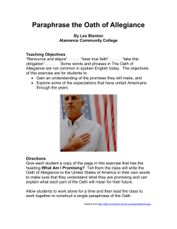 Paraphrase the Oath of Allegiance