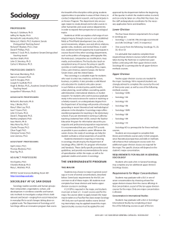 Sociology - University of California San Diego
