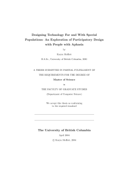 Designing Technology For and With Special Populations: An