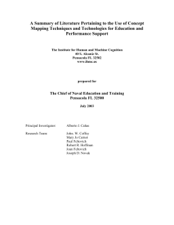 A Summary of Literature Pertaining to the Use of Concept Mapping