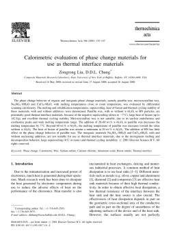 Calorimetric evaluation of phase change materials for use as