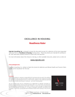 EXCELLENCE IN HOUSING: Readiness Ruler