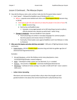 Lesson 3 Continued&hellip;.The Maurya Empire