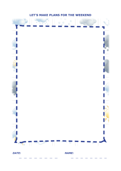 let`s make plans for the weekend