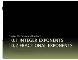 10.1 INTEGER EXPONENTS 10 2 FRACTIONAL EXPONENTS 10.2
