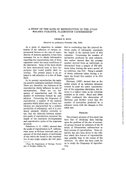 A STUDY OF THE RATE OF REPRODUCTION IN THE AVIAN