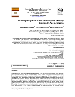 Investigating the Causes and Impacts of Gully Erosion in Auchi