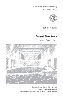 Senior Recital: Forrest Starr, tenor