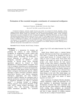 Estimation of the essential inorganic constituents of