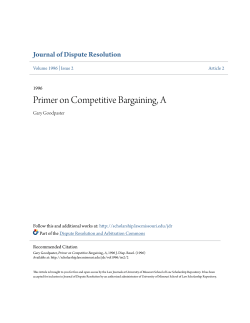 Primer on Competitive Bargaining, A