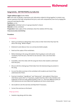 Song Activity &ndash; BETTER PEOPLE, by India Arie