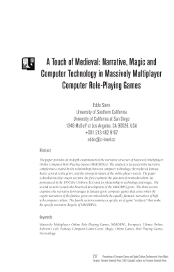 A Touch of Medieval: Narrative, Magic and Computer