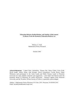 Education Reform, Redistribution, and Student Achievement