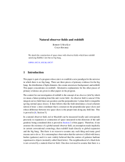 Natural observer fields and redshift