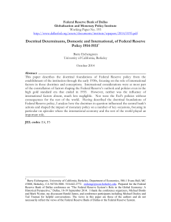 Doctrinal Determinants, Domestic and International, of Federal