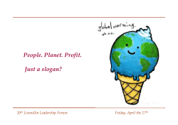 People. Planet. Profit. Just a slogan?
