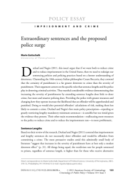 Extraordinary sentences and the proposed police surge