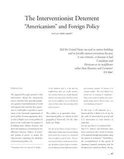 The Interventionist Deterrent &ldquo;Americanism&rdquo; and Foreign