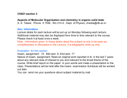 CH821-section 3 Aspects of Molecular Organization and