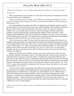 Proverbs Week #86 (10:1)