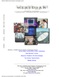 Meridian: Middle School Computer Technologies Journal