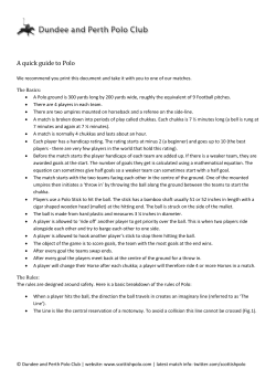 A quick guide to Polo - Dundee and Perth Polo Club