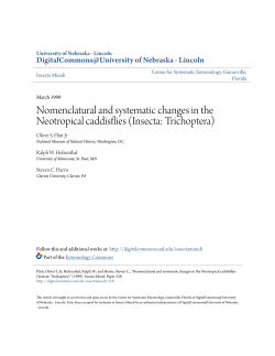 Insecta: Trichoptera - DigitalCommons@University of Nebraska