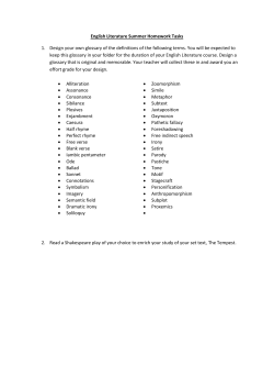 English Literature Summer Homework Tasks 1. Design your own