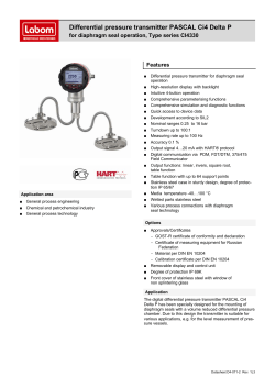 Differential pressure transmitter PASCAL Ci4 Delta P
