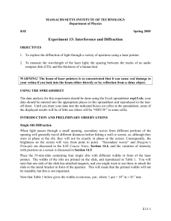 Experiment 13: Interference and Diffraction