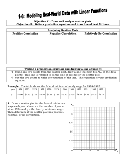 Objective #1: Draw and analyze scatter plots. Objective #2: Write a