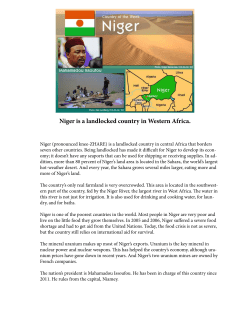 Niger is a landlocked country in Western Africa.