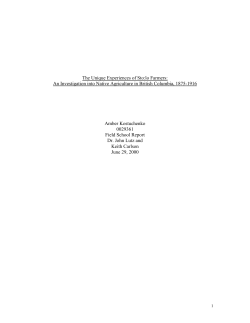 Kostuchenko, Amber. The Unique experiences of St&oacute;:lō farmers