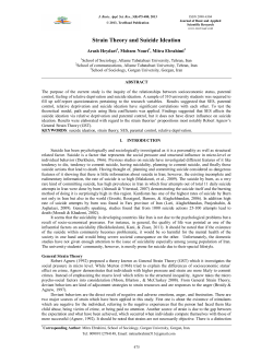 Strain Theory and Suicide Ideation