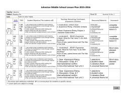 Johnston Middle School Lesson Plan 2015-2016