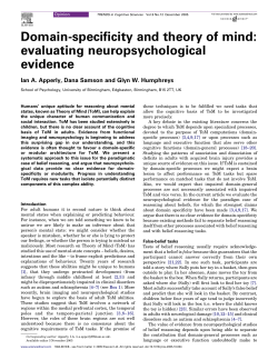Domain-specificity and theory of mind: evaluating