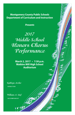 Honors Chorus Performance - Montgomery County Public Schools