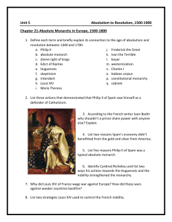 Unit 5 Absolutism to Revolution, 1500-1900