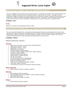 Suggested Works: Junior English - Community Unit School District 200