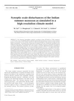 Synoptic scale disturbances of the Indian summer