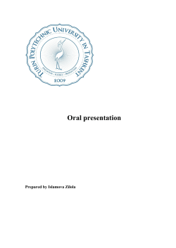 Oral presentation
