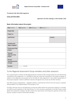 To the Regional Assessment Group members and