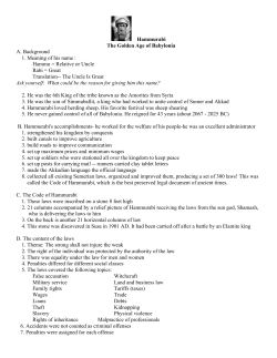 Hammurabi The Golden Age of Babylonia