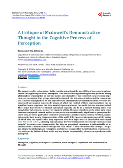 A Critique of Mcdowell`s Demonstrative Thought in the Cognitive
