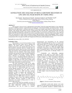 extraction and analysis of beta-carotene recovery