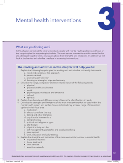 Mental health interventions