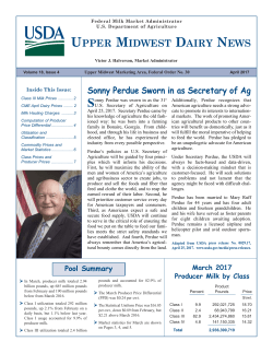 April Upper Midwest Dairy News