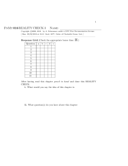 Reality Check 3 on - Free Mathematics Texts