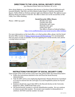 DIRECTIONS TO THE LOCAL SOCIAL SECURITY OFFICE