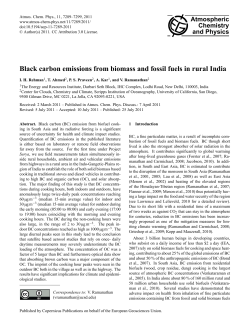 Black carbon emissions from biomass and fossil fuels in rural India